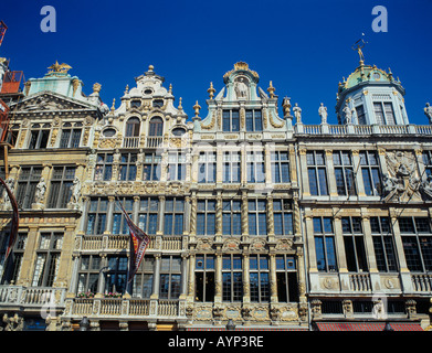 Belgique Brabant Flamand Bruxelles Grand Place l'ouest façades latérales dans le square Banque D'Images