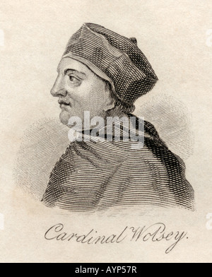 Thomas Wolsey c1475 1530 Cardinal et homme d'État anglais du livre Crabbs Dictionnaire historique publié 1825 Banque D'Images