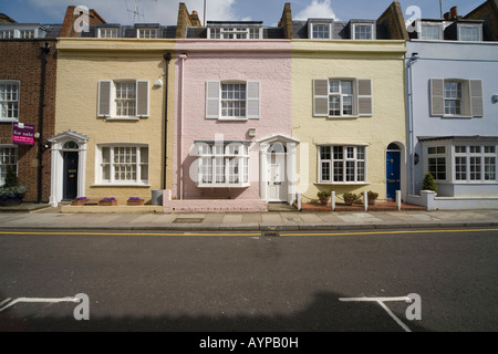 Maisons colorées à Chelsea Londres SW3 Banque D'Images
