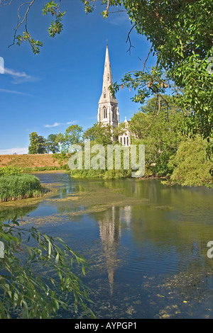 L'église anglaise St Albans Kirken Danemark Copenhague église construite 1885 87 photo est prise du fossé de la Citadelle Banque D'Images