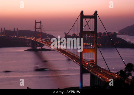 Pont de Tsing Ma, Hong Kong Banque D'Images