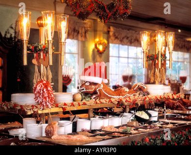 Suède Stockholm RESTAURANT BUFFET TRADITIONNEL DE NOËL STALLMASTARGARDEN Banque D'Images