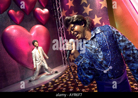 Chanteur SOUL JAMES BROWN LITTLE RICHARDS WAXWORKS chez Madame Tussauds LAS VEGAS NEVADA USA Banque D'Images