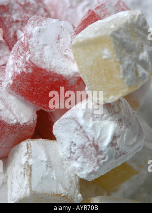 Loukoum à saveur de citron et de rose Banque D'Images