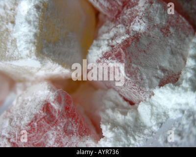 Loukoum à saveur de citron et de rose Banque D'Images