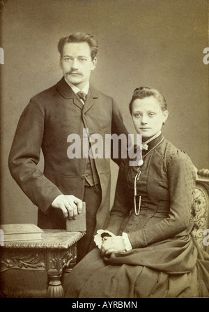 Photo d'un jeune couple marié, ca. 1885 Banque D'Images