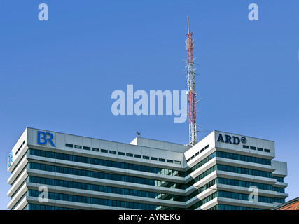 La radiodiffusion bavaroise Bayerischer Rundfunk (bâtiment) à Munich, Bavière, Allemagne Banque D'Images