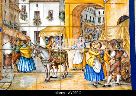 Céramiques colorées, Palacio de Espana, Séville, Andalousie, Espagne Banque D'Images