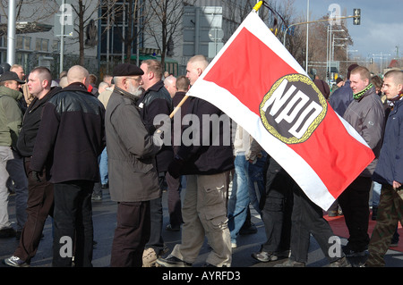 Les manifestants à l'extrême droite manifestation Dresde Allemagne Banque D'Images