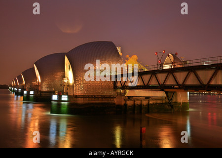 Thames Barrier, inondation barrière, Greenwich, London, England, UK Banque D'Images