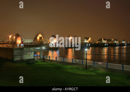 Thames Barrier, inondation barrière, Greenwich, London, England, UK Banque D'Images