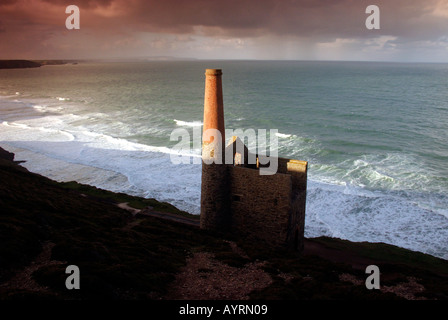 Papule Coates Sainte Agnès Mine Vue West Cornwall Banque D'Images