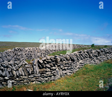 Mur en pierre sèche dans l'ouest de l'Irlande Banque D'Images