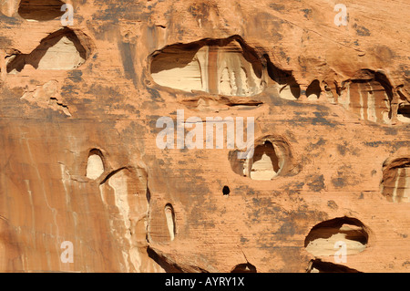 Formation rocheuse érodée dans le parc national de la Vallée de Feu au Nevada Banque D'Images