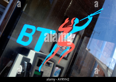 Téléphone BT fort ou de la cabine, British Telecom phone box, la Grande-Bretagne UK Banque D'Images
