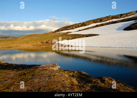 La fonte de la neige, seul paysage, Abisko National Park, Lapland, Sweden Banque D'Images