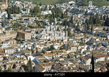 Vue de l'Albaicin, Grenade, Andalousie, Espagne Banque D'Images