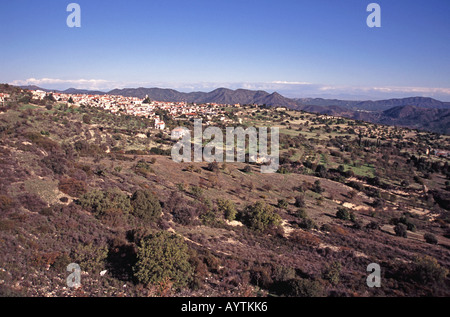 Chypre Le village de Pano Lefkara dans district de Larnaca Banque D'Images