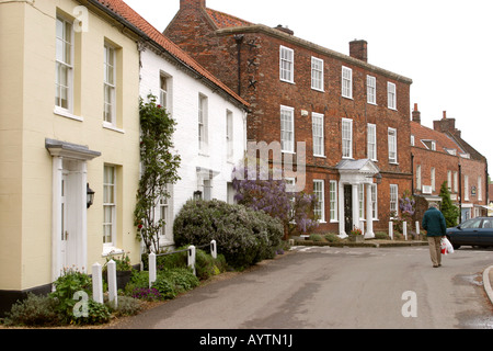 La Norfolk Burnham Market maisons High Street Banque D'Images