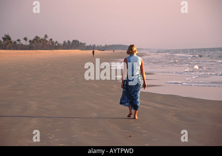 L'aube sur l'Inde Colva Beach à Arossim à Goa Banque D'Images