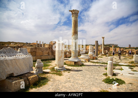 L'ancienne ville romaine de Sabratha, Libye Banque D'Images