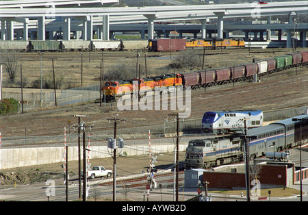 Vue aérienne de triage ferroviaire de marchandises Fort Worth Texas NOUS 2004 Banque D'Images