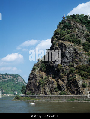 St Goarshausen, Loreleyfelsen bei Rhein, Rheinland-Pfalz Banque D'Images