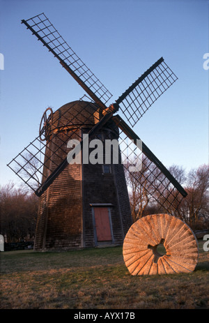 Moulin et millstone dans Jamestown Rhode Island USA Banque D'Images