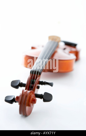 Violon sur fond blanc Banque D'Images