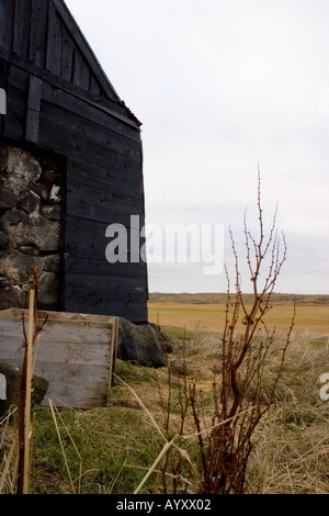 Ancienne grange, Reykjanes Peninsula, Iceland Banque D'Images