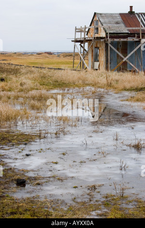 Les bâtiments de ferme, Reykjanes Peninsula, Iceland Banque D'Images