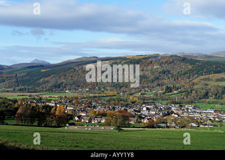 Ville écossais Aberfeldy Perth & Kinross Scotland UK vu de A826 Banque D'Images