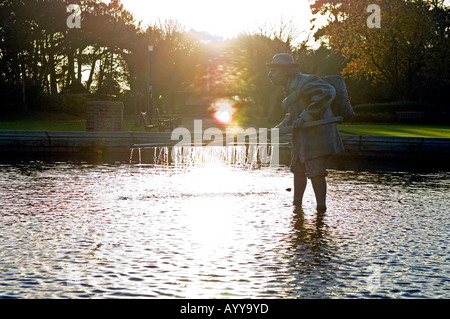 Le lytham shrimper sculpture dans les jardins de Lowther, lytham st annes, Lancashire, Royaume-Uni Banque D'Images