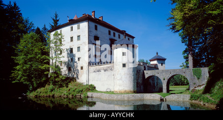 Sneznik Castle près de Kozarisce, Notranjska, la Slovénie. Banque D'Images