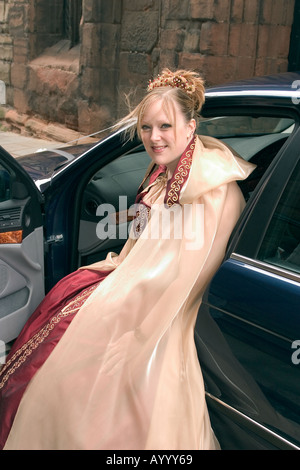 Lieu de mariage mariée arrivant à Banque D'Images