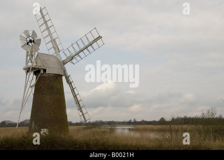 Moulin de drainage Fen gazon Comment Hill Norfolk Banque D'Images