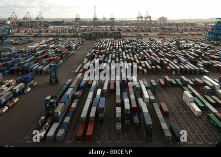 Port de Rotterdam le Maersk Container Terminal sur la Maasvlakte Banque D'Images