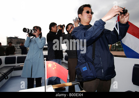 Port de Rotterdam pour les journalistes des médias Chinse excursion organisée par le centre Port Banque D'Images