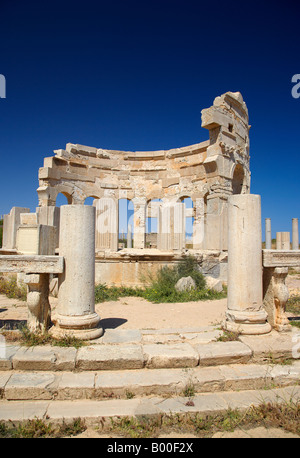 Le marché, Leptis Magna, Libye, Afrique du Nord Banque D'Images