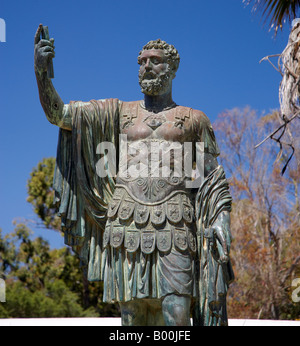 Statue en bronze de Septime Sévère à l'extérieur de Leptis Magna, Libye, Musée de l'Afrique du Nord Banque D'Images