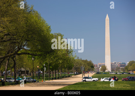 WASHINGTON DC USA Washington Monument situé sur le National Mall Banque D'Images