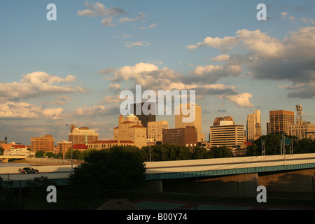 La ville de Dayton Dayton Ohio à soir Banque D'Images