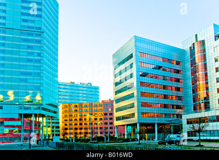 Les immeubles de bureaux, quartier des affaires, Sloterdijk, Amsterdam, Pays-Bas Banque D'Images