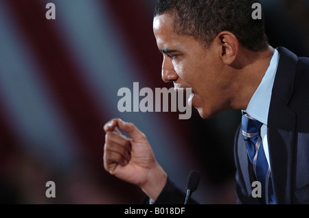 Barack Obama parle aux malades d'une assemblée publique à Grand Valley High School à Malvern PA Banque D'Images