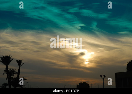 Coucher de soleil sur le Nil en Egypte Banque D'Images