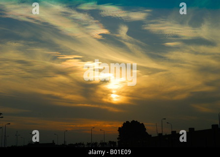 Coucher de soleil sur le Nil en Egypte Banque D'Images