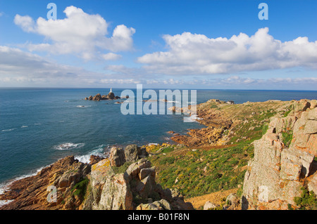 Corbiere lighthouse point Corbiere paroisse de St Brelade Jersey Channel Islands UK GB EU Europe Banque D'Images