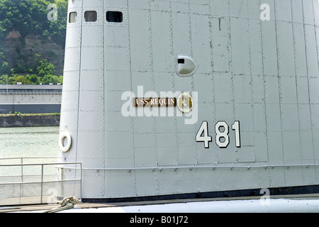 Moared sous-marin USS Requin sur la rivière Ohio Pennsylvanie Pittsburgh PA Banque D'Images