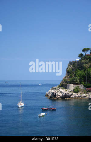 La baie de Mazzaro, Taormina, Sicile Italie Banque D'Images