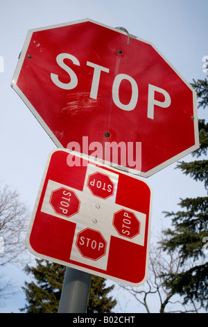 English language stop à Westmount, Montréal. Banque D'Images